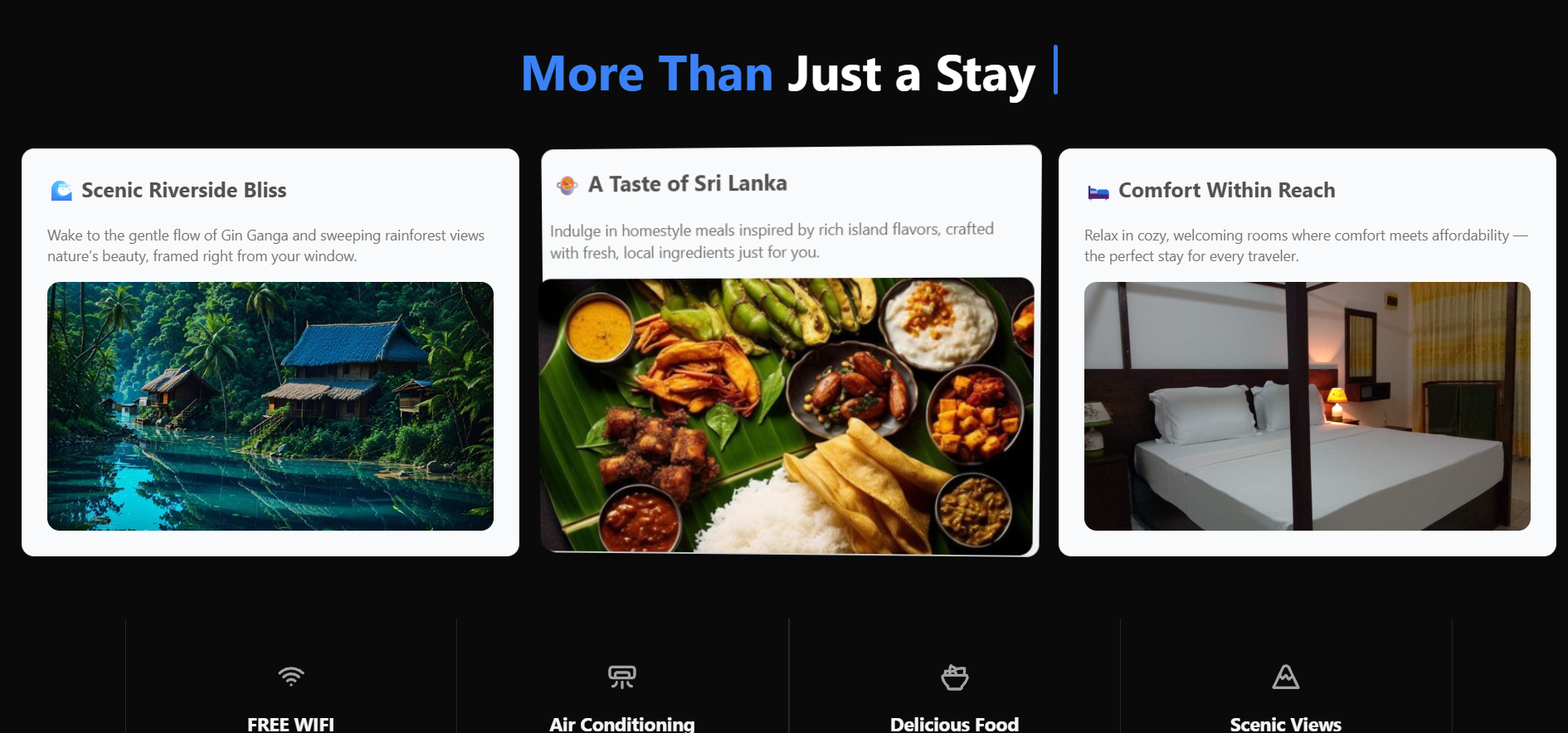 Rainforest River Edge Villa Website visualization 2